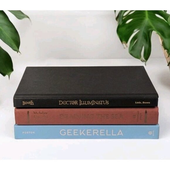Other - Set Of 3 Books Decor Color Coding Moody Academia Hardcover Home Staging Library